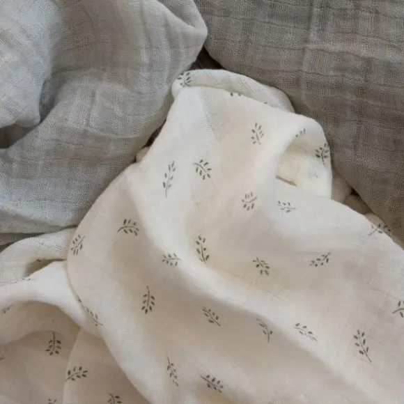 Sebra Hydrofiele Doeken Set - Sophora Leaves Mist Green - 3 Stuks