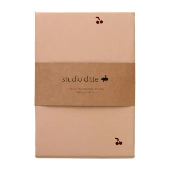 Studio Ditte Red Cherries Dekbedovertrek Nude 140 x 200 cm