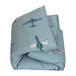 Studio Ditte Vliegtuigjes Dekbedovertrek - 140 x 220 cm - Lichtblauw