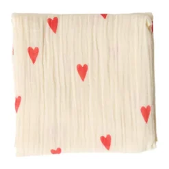 Studio Noos Swaddle - Light Blue Hearts - 70x70 cm