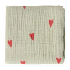 Studio Noos Swaddle - Light Blue Hearts - 70x70 cm