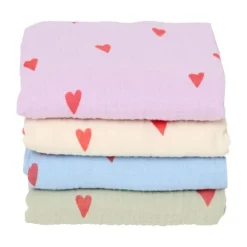 Studio Noos Swaddle - Light Blue Hearts - 70x70 cm