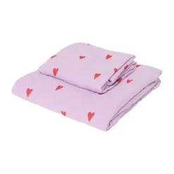 Studio Noos Swaddle - Light Blue Hearts - 70x70 cm