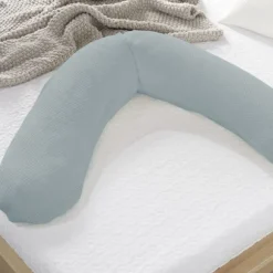 Theraline Gebreid Katoen Voedingskussen Nevel Blauw