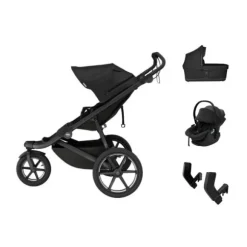 Thule Urban Glide 3 Kinderwagen 3-in-1 - Mist Green | Thule Maple Autostoeltje - Black | Autostoel Adapters