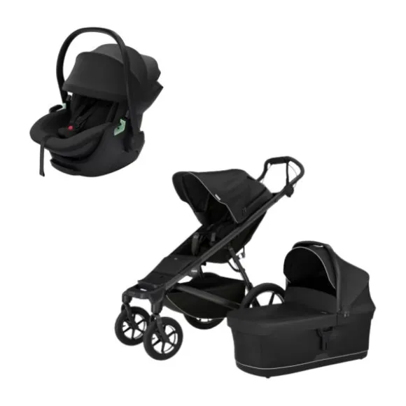 Thule Urban Glide 4 Kinderwagen 3-in-1 - Black | Thule Maple Autostoeltje - Black