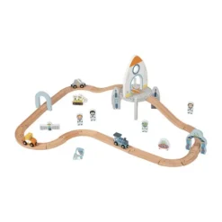 Tooky Toy Treinbaan Met Ruimtestation - Hout