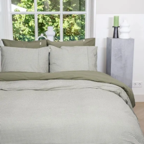 Town & Country Gingham Dekbedovertrek - 140 x 220 cm - Olive