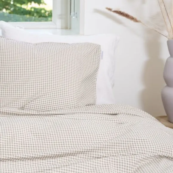 Town & Country Gingham Dekbedovertrek - 140 x 220 cm - Taupe