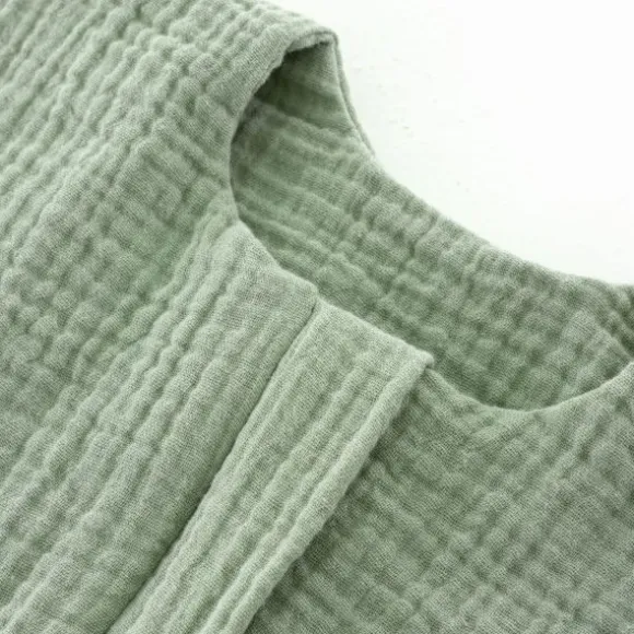 Träumeland Zomerslaapzak Liebmich - Cotton Muslin - Sage Green - 60 cm