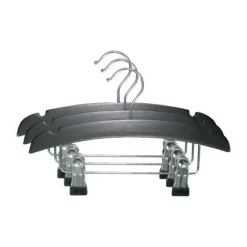 TWF Kledinghanger Met Clips - 3 Stuks - Hout Wit