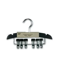 TWF Kledinghanger Met Clips - 3 Stuks - Hout Wit