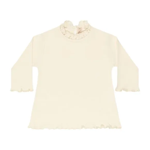 UAUA Ruffled T-Shirt Lange Mouwen - 1-3 Mnd - Crema