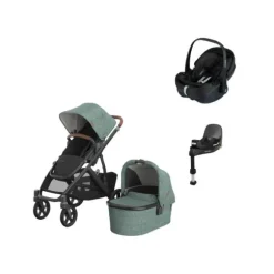 UPPAbaby VISTA V3 Kinderwagen 4-in-1 - Theo | Joolz X Maxi-Cosi Pebble 360 Pro 2 Autostoeltje | Maxi-Cosi FamilyFix 360 Pro