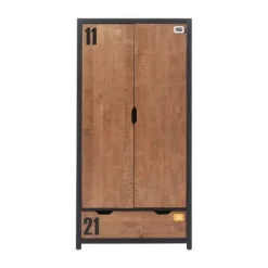 Vipack Alex Kledingkast Bruin / Zwart 2-Deurs
