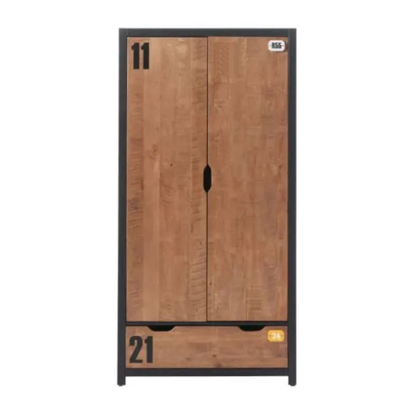 Vipack Alex Kledingkast Bruin / Zwart 2-Deurs