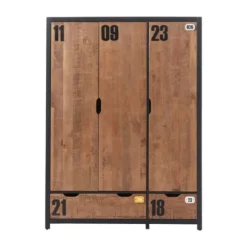 Vipack Alex Kledingkast Bruin / Zwart 3-Deurs