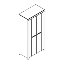 Vipack Erik Kledingkast Wit 2-Deurs