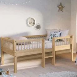 Vipack Forrest Semi - Halfhoogslaper Met Ladder 90x200 cm – Beuk Wit