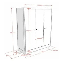 Vipack Kleerkast 3-Deurs - Forrest Eik