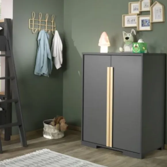 Vipack London Opbergkast Antraciet 2-Deurs