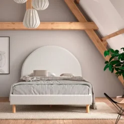 Vipack Moon Bed - 140 x 200 cm - Boucle Roze