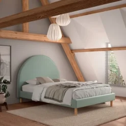 Vipack Moon Bed - 140 x 200 cm - Boucle Roze