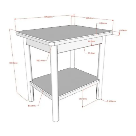 Vipack Nachtkastje - Olive - Eik