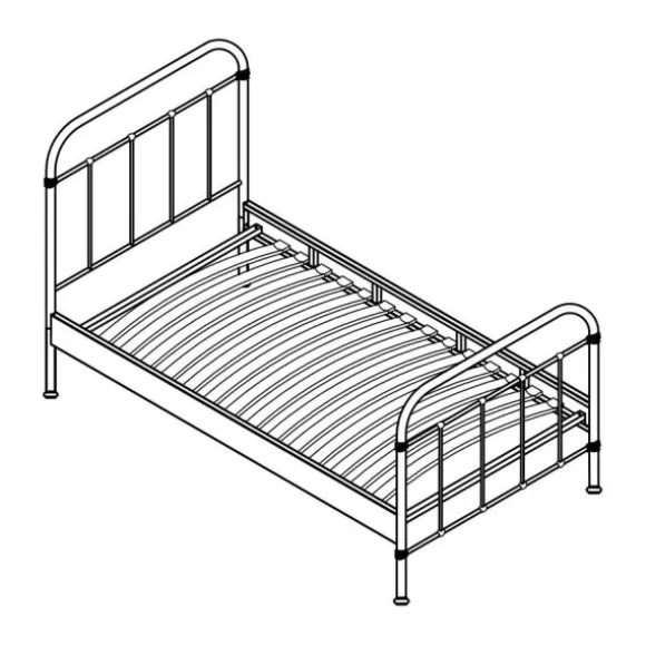 Vipack New York Bed Metaal Geel 90 x 200 cm