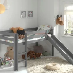 Vipack Pino Halfhoogslaper Met Glijbaan Grijs