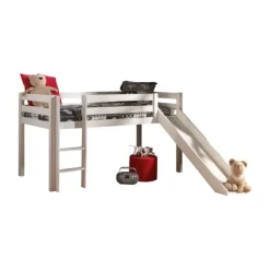 Vipack Pino Halfhoogslaper Met Glijbaan Blank