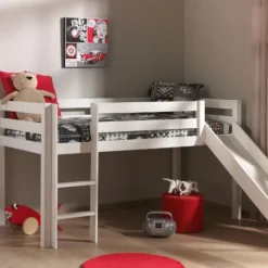 Vipack Pino Halfhoogslaper Met Glijbaan Blank