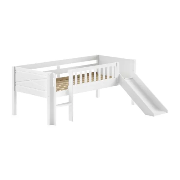 Vipack Scott Halfhoogslaper met Glijbaan - 90 x 200 cm - Wit