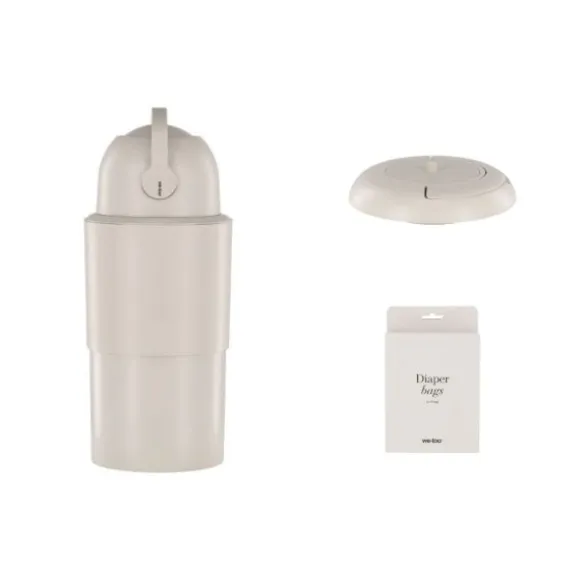 We-Too Telescopische Luieremmer Slim - Oatmeal | Deksel Slim | Luiermmerzakken XL