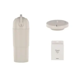 We-Too Telescopische Luieremmer Slim - Oatmeal | Deksel Slim | Luiermmerzakken XL