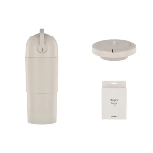 We-Too Telescopische Luieremmer Slim - Oatmeal | Deksel Slim | Luiermmerzakken XL