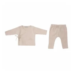 Witlof For Kids Velvet Rib Overslagtruitje + Broekje - Maat 50/56 - Soft Sand