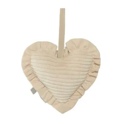 Witlof For Kids Velvet Rib Knuffeldoekje Hart - Soft Sand