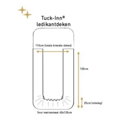 Witlof for kids Waves Tuck-Inn ledikantdeken - 60 x 120 cm - Warm Grey.