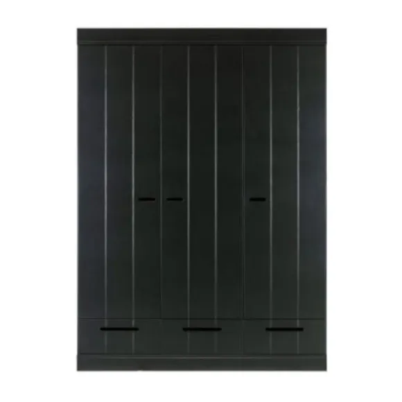Woood Connect Kast 3-Deurs Met Lade Zwart