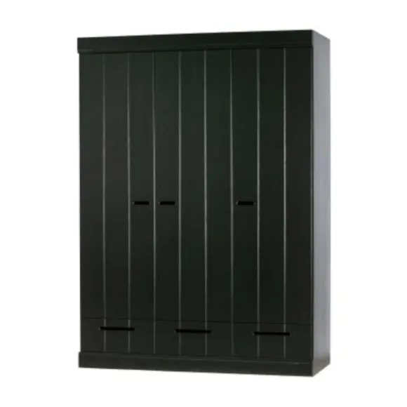 Woood Connect Kast 3-Deurs Met Lade Zwart