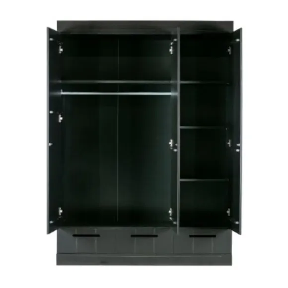 Woood Connect Kast 3-Deurs Met Lade Zwart