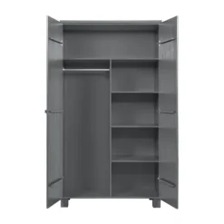 Woood Dennis Kledingkast Betongrijs 2-Deurs