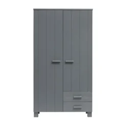 Woood Dennis Kledingkast + Laden Steel Grey 2-Deurs