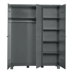 Woood Dennis Kledingkast Betongrijs 3-Deurs