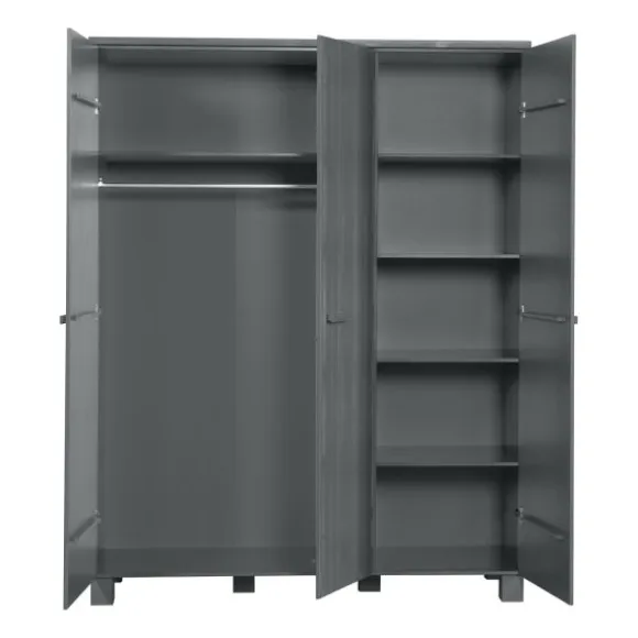 Woood Dennis Kledingkast Betongrijs 3-Deurs