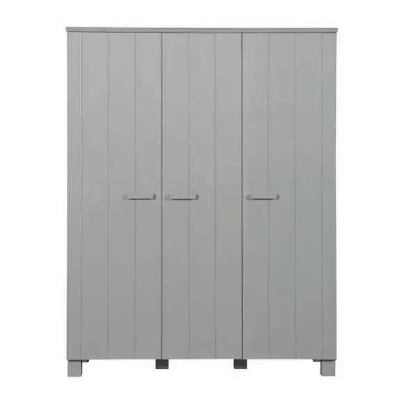 Woood Dennis Kledingkast Betongrijs 3-Deurs