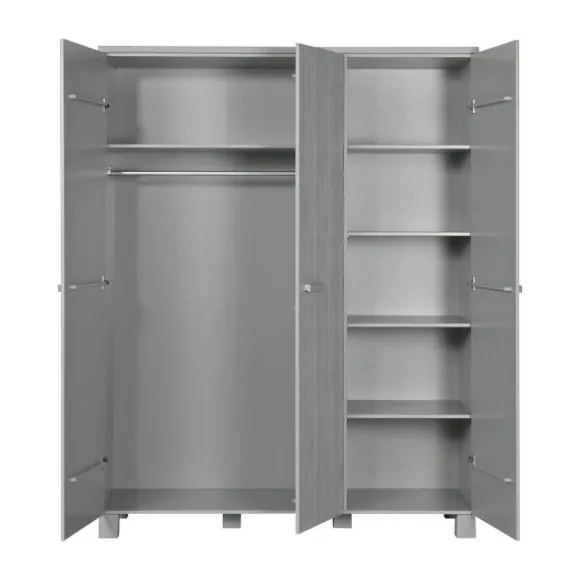 Woood Dennis Kledingkast Betongrijs 3-Deurs