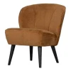 Woood Fauteuil - Sara - Structure Velvet Cognac