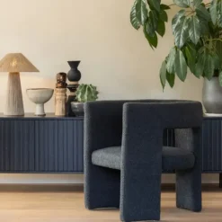 Woood Fauteuil - Tiwa - Bouclé Donkergrijs